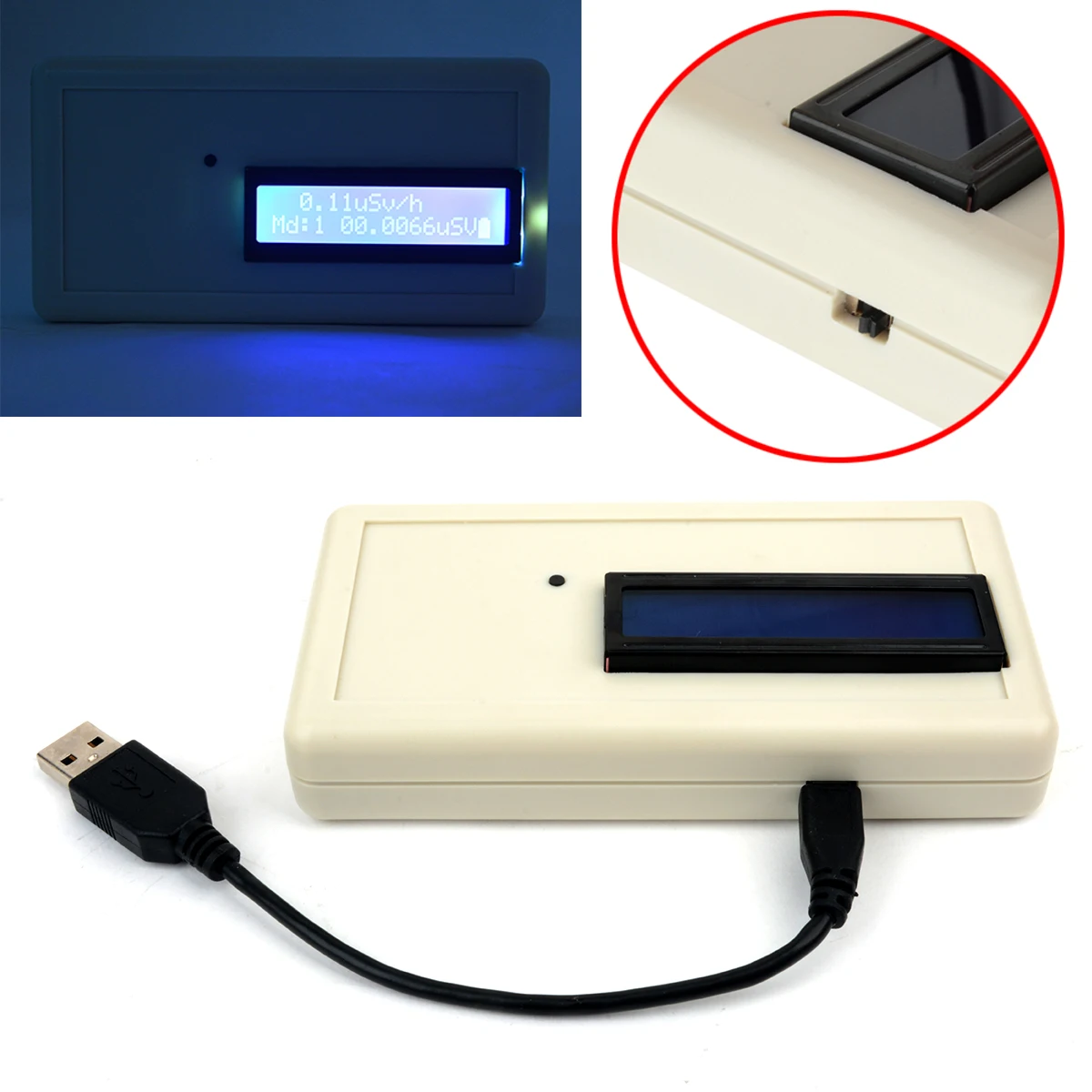 

High Quality Mayitr 1pc Portable Digital Geiger Counter Nulcear Radiation Detector Beta Gamma Xray Dosimeter Radiation Detectors