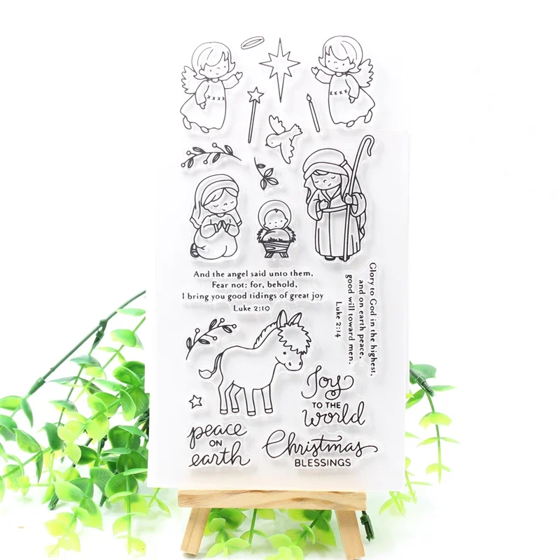 

KSCRAFT Peace On Earth Transparent Clear Silicone Stamps for DIY Scrapbooking/Card Making/Kids Crafts Decoration Supplies 582