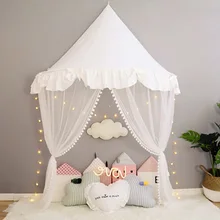 Bebek beşik sivrisinek ağı çadır çocuklar kızlar için prenses yatak gölgelik çocuk oyun evi çadır Tipi Enfant Teepees ev dekorasyon