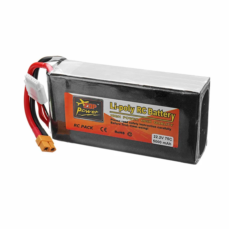 ZOP power 22,2 V 5000mah 75C 6S Lipo аккумулятор Перезаряжаемый W/XT60 Разъем для RC моделей Рамка diy части Аксессуары