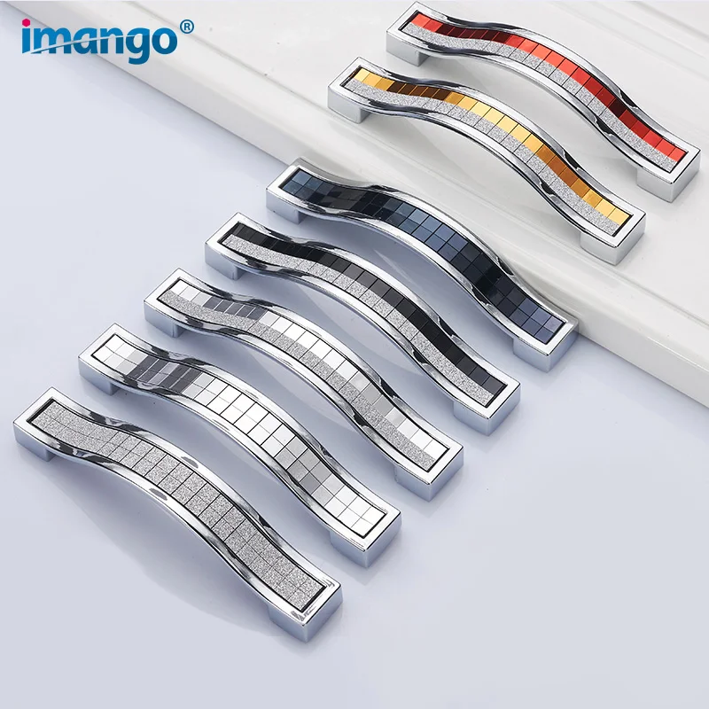 

Modern Scrub Handle Flash Crystal Drilling Drawer Wardrobe Door Handle Furniture Hardware Cabinet Bedroom Knob and Pull