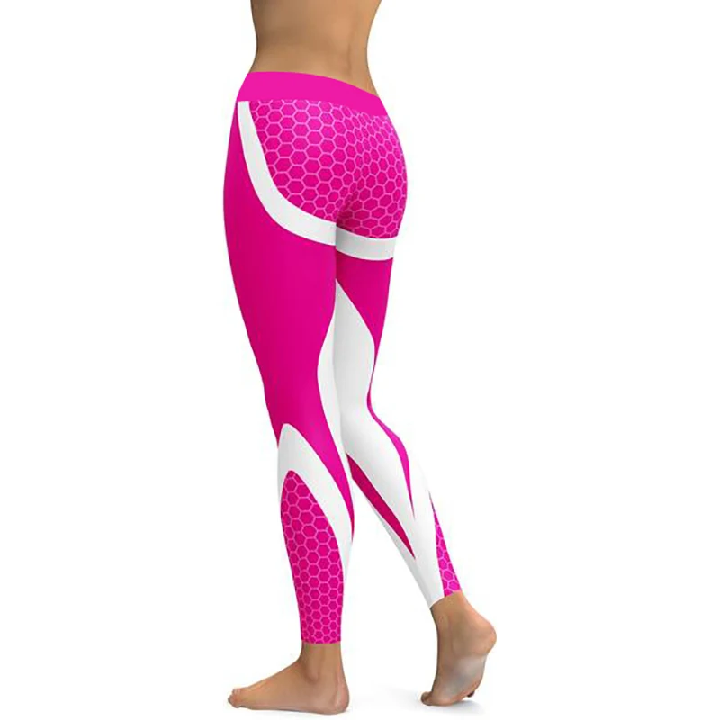 LI-FI спортивные Леггинсы с Сотами, штаны для фитнеса, йоги, женские леггинсы для тренировок, бега, пуш-ап, эластичные обтягивающие штаны для спортзала - Цвет: Pink Pants
