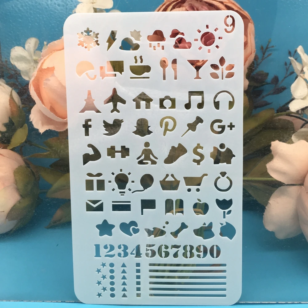 

A6 Paint Draw Weather 9 DIY Craft Layering Stencils Wall Scrapbook Stamp Embossing Album Decorative Card Template