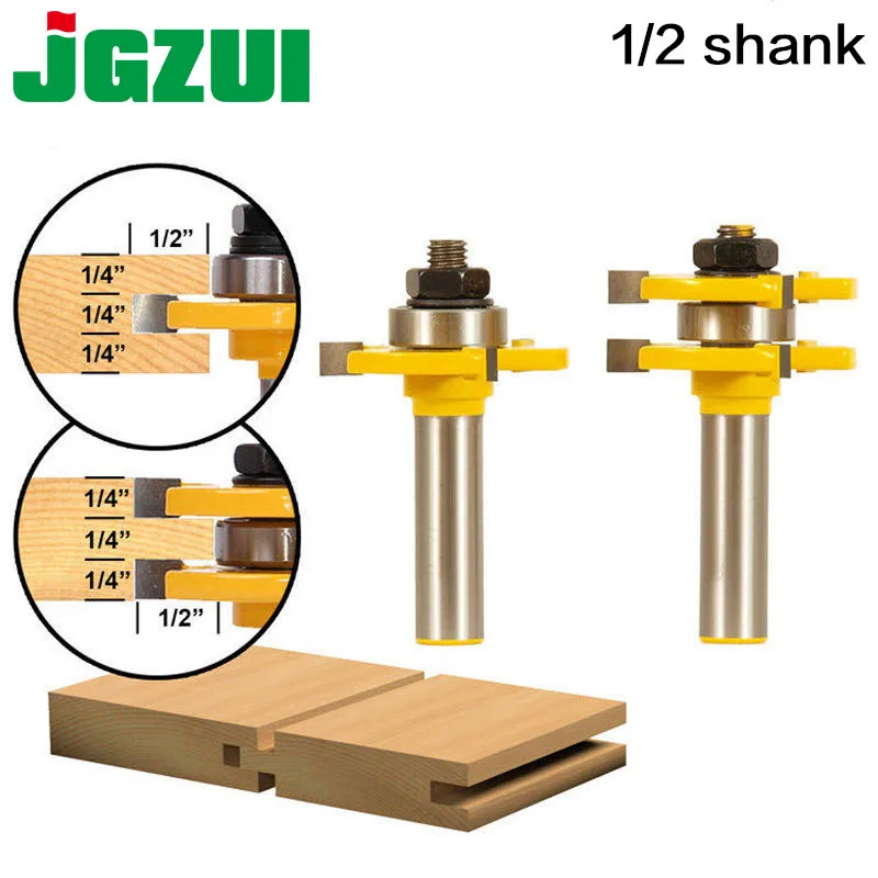 1/2 "хвостовик соответствием языка и Groove фрезы-2 шт.. Комплект w/набор деревянной фреза полы knife-RCT15216