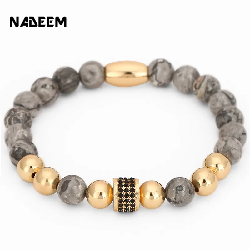 Новый трендовый мужской и женский браслет NADEE из черной хрустальной трубки