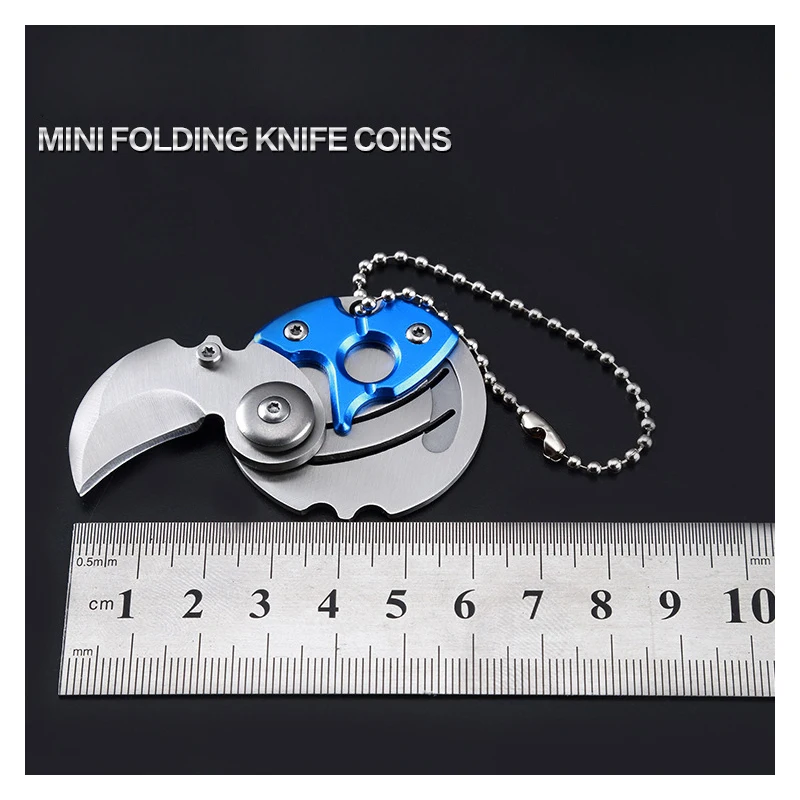 Mini Portable Folding Blade Coin Knife Pocket Tool Keychain Multi