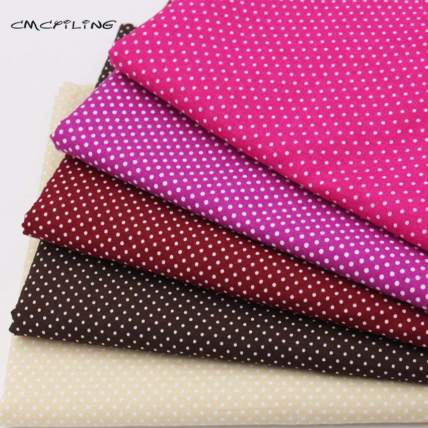 

CMCYILING 5pcs/lot Printed Dot cotton fabric Patchwork Cloth Tissue Fat Quarters Needlework Quilting Sewing Material 48*48cm