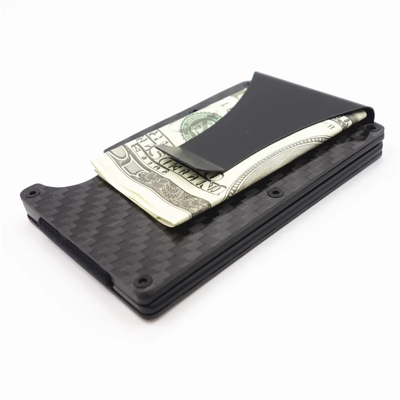 Металлический Мини карбоновый мужской ID кредитный держатель для карт Визитная Карточка Чехол Rfid кошелек