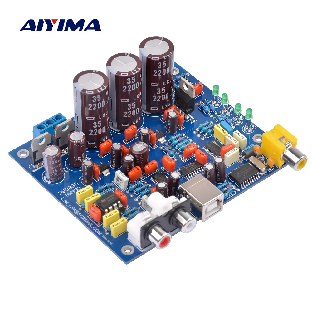 AIYIMA USB аудио декодер плата CS4398 DAC коаксиальный 24 192K DIY для усилителей домашний