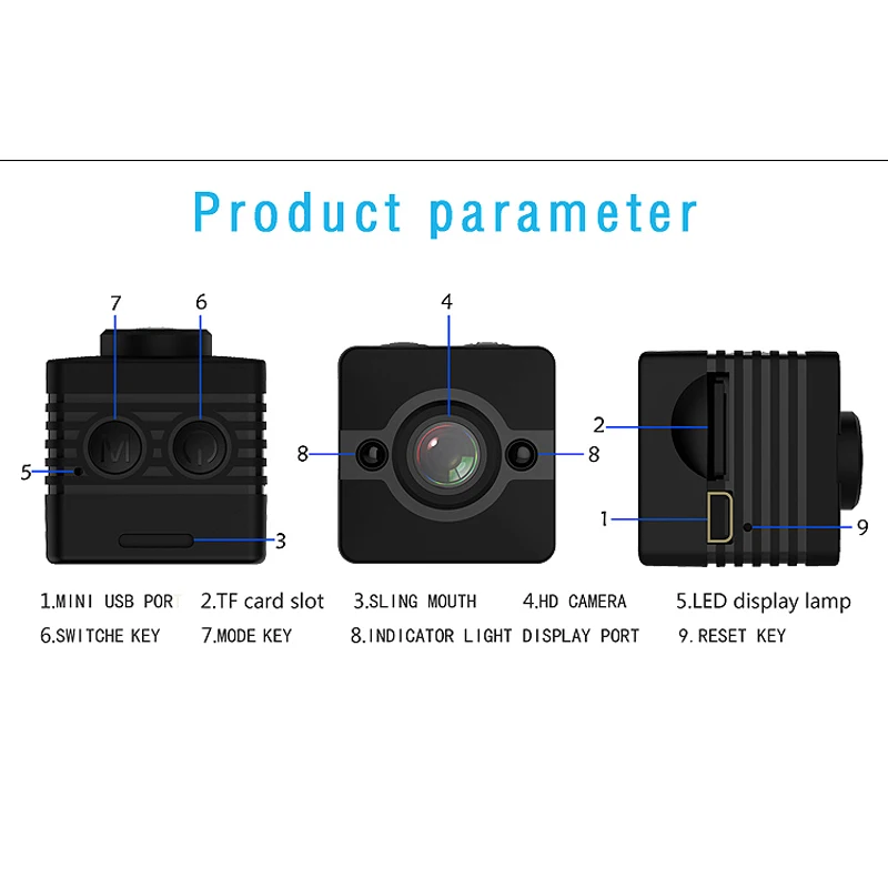 Volemer SQ12 мини камера HD 1080 P водонепроницаемый широкоугольный объектив видеокамера