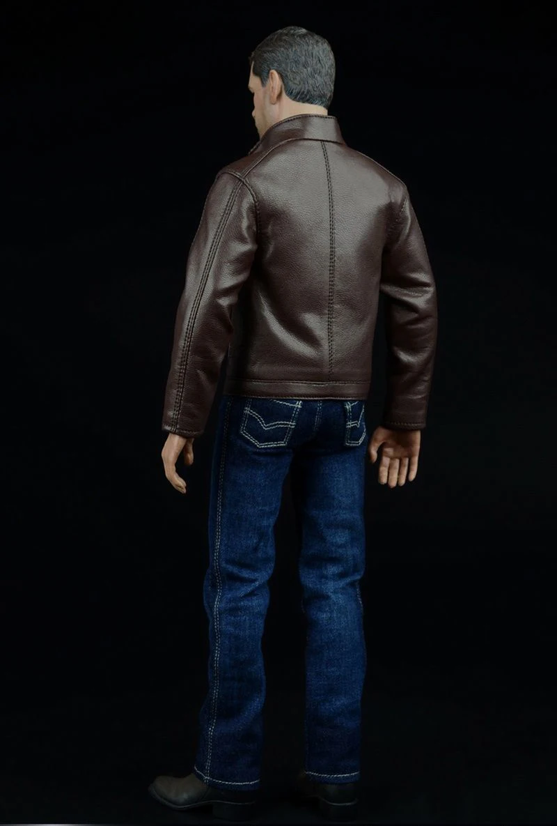 1:6 масштаб мужской агента из кожи костюмы куртка рубашка и джинсы комплект для 12 дюйм(ов) фигурку