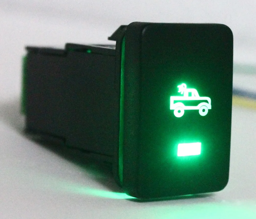 TRAY LIGHTS Push Button Car ON OFF Switch 12 Volt 3 Amp DIY Green LED