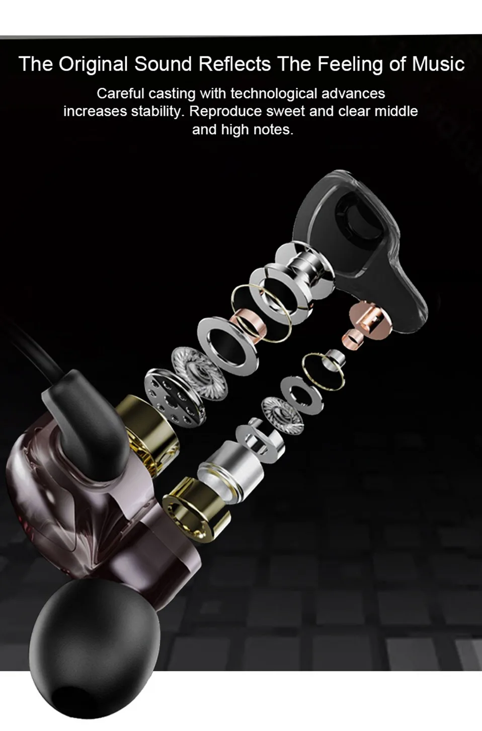 3.5mm Jack Earphone Wired Headphones In Ear Sports Earbuds Ear Phones with Mic for Phone Computer Laptop Bass Sound Earphones    (3)