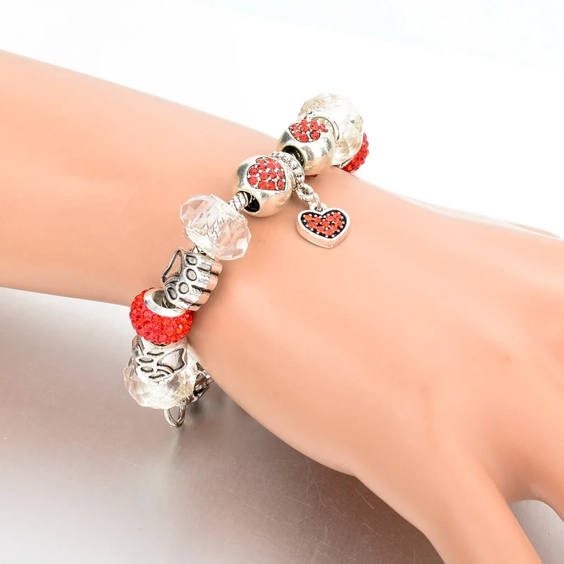 Женский браслет с подвеской в виде сердца кристаллами|bracelets for|bracelets for women crystalcharm