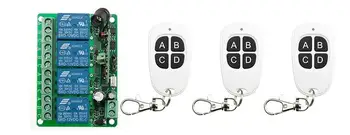 

DC12V 4CH 10A RF Wireless Remote Control Switch System teleswitch 1 transmitter & 3 receiver relay Receiver Smart Home Switch