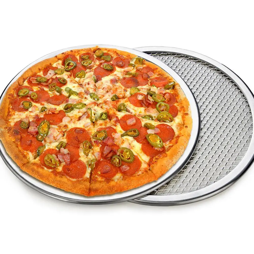 New Arrival 6-22inch Seamless Aluminum Pizza Screen Baking Tray Metal Net Bakeware Kitchen Tools Pizza Baking Tools