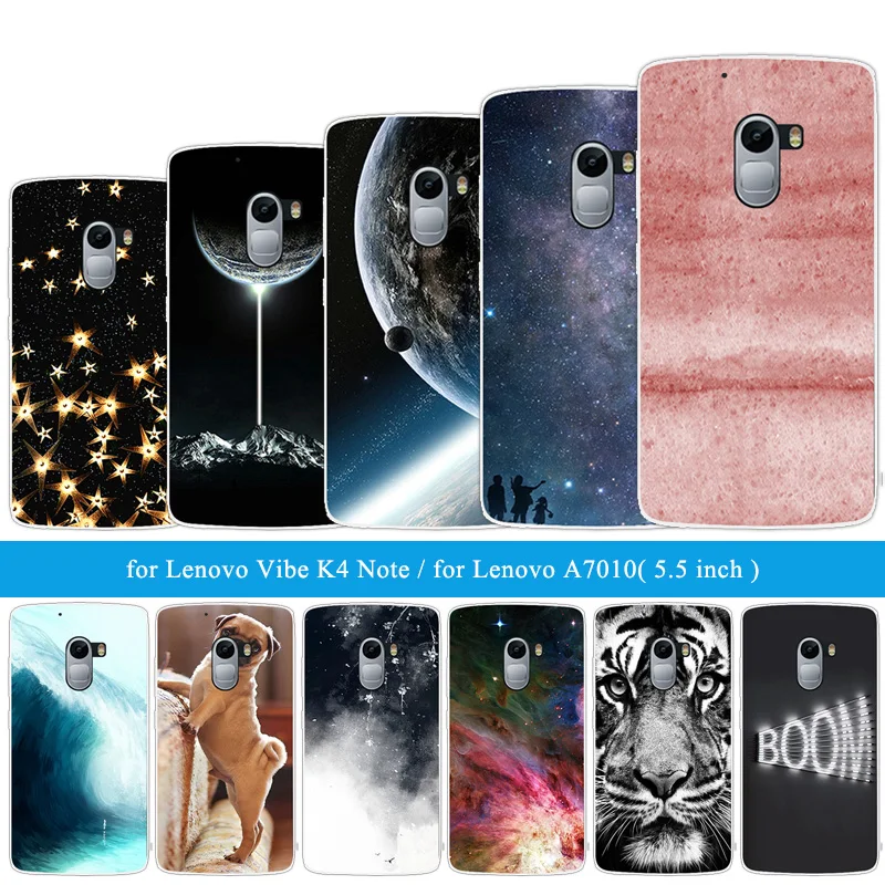 

Phone Cases for Lenovo Vibe K4 Note A7010 Funda Silicon Soft TPU Back Cover Lion Tiger Coque Protection for Lenovo Vibe K4 Note