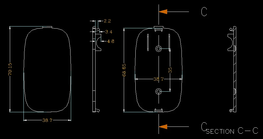 4 шт., 72*42*19 мм Лидер продаж szomk Пластиковый корпус для pcb Аварийная кнопка белый электрическое пластиковое оборудование коробка