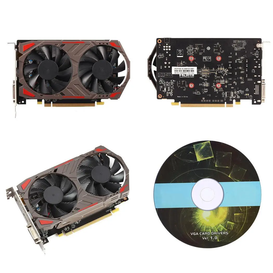 RX560 4 ГБ GDDR5 128 бит PCI E 3 0 HDMI DisplayPort DVI D 896SPs настольные игровые графические карты для