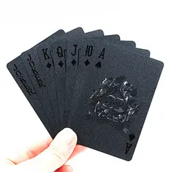 Новый водостойкий черный пластиковый 3D тиснение покер карты ПЭТ Материал подарок игральные карты для коллекции 54 шт. оптовая продажа