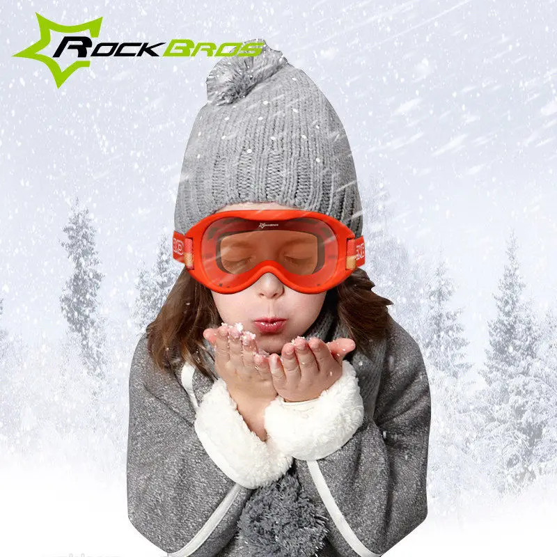 Rockbros الاطفال تزلج نظارات ماركة pc عدسة uv400 مكافحة الضباب قناع بنين بنات نظارات تزلج تزلج الثلج على الجليد