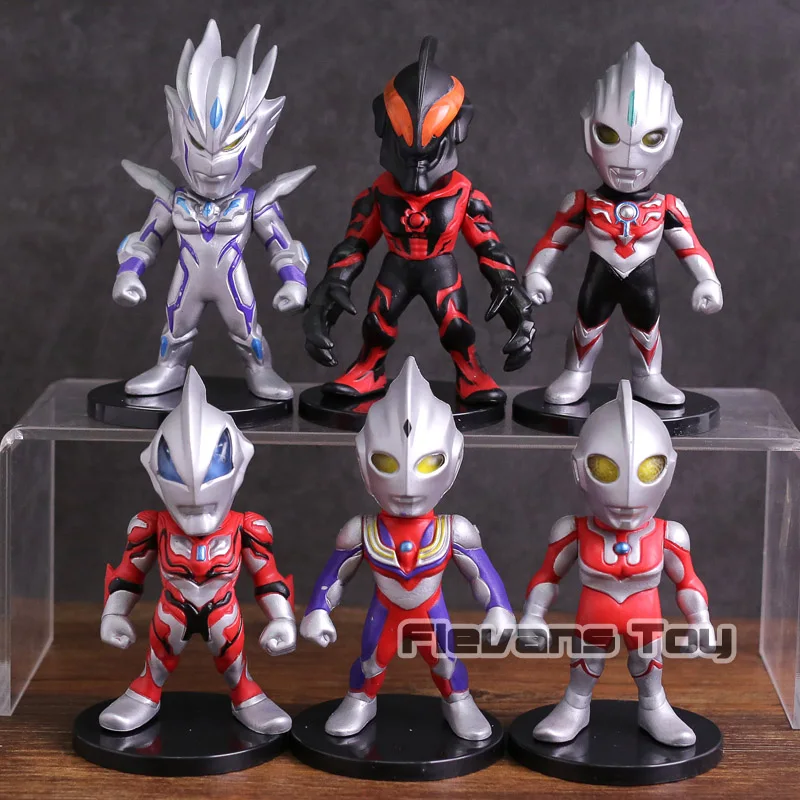 

Tokusatsu Anime UItraman Figures UItraman Tiga / Saga / Orb / Geed /Belial PVC Figure Toys Collectible Model Dolls 6pcs/set