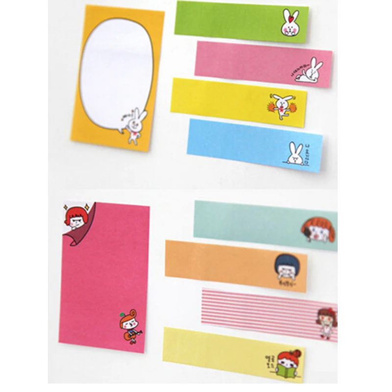Sticky Note Pads Planner Cartoon Animal Memo Pad Kawaii Paper Sticker for Kids Korean Stationery School Office Supplies