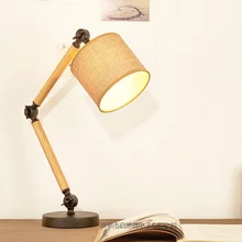 Новейший Настольный светильник деревянный современный американская Складная длинная-рука Настольная лампа для чтения настольная лампа E27 110 V 220 V офисная настольная лампа для изучения