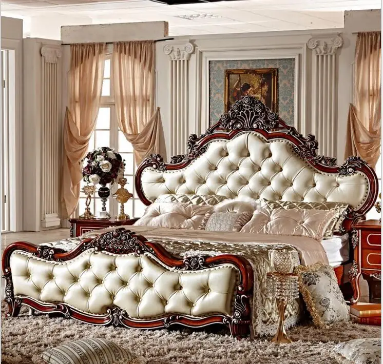 European new bed double high box bed 1800 * 2000 American classical bed