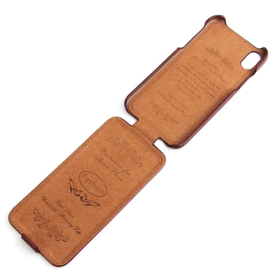 Premium Vertical Flip Genuine Leather Cover Case
