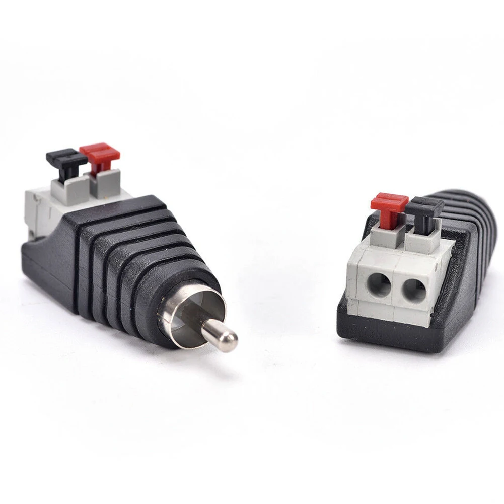 

2PCS Security Jack Male Connector Monitoring Plug Coaxial Light Signal Adapter AV To Audio Speaker Wire Press Type Conversion