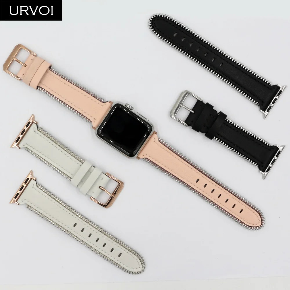 Ремешок URVOI для Apple Watch ремешок из натуральной кожи iwatch 54 3 2 1 с молнией на боку