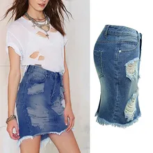 Юбки Женские s в джинсовой моде женские однотонные Синие рваные с высокой талией кнопки Досуг Короткая Повседневная юбка высокого качества джинсы# G67