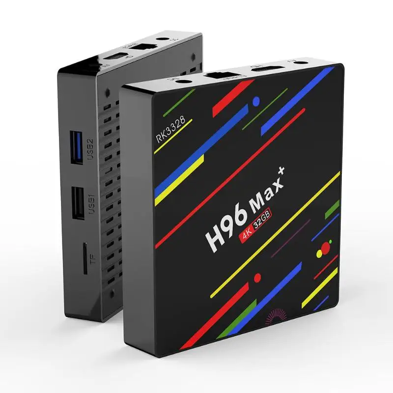 H96 MAX + Android 9,0 умные телевизоры коробка 4 Гб 32 RK3328 ядра 2,4 г/5 г Wi Fi к Декодер каналов кабельного телевидения Media Player