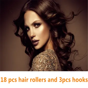 

18pcs/set 55cm long magic hair roller hair curler Plastic Long Diameter 2.5cm Magic Hair Curler Magic Hair Roller Spiral Curls