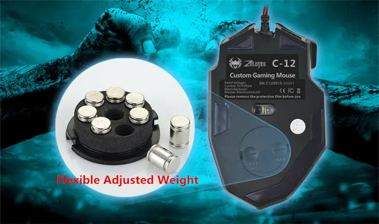 Gaming Mouse Ajustable 4000DPI 12 Buttons Optical Macro Programming USB Game Mouse Gamer Breathing Lights (7)