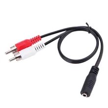 1 pcs estéreo de 3.5mm audio jack fêmea para 2 rca macho socketheadpahone y cabo jack para dois machos codificados por cores rca macho tampões para os ouvidos