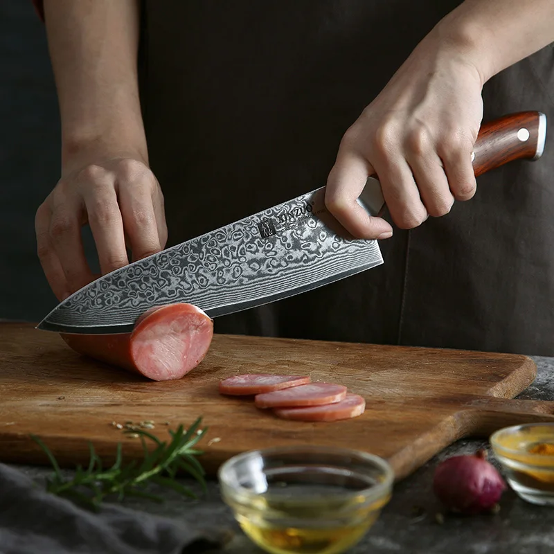  XINZUO 3PCS Kitchen Knife Set Damascus Stainless Steel Kitchen Knives Chef Utility Santoku Knife Ki - 32964939094