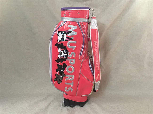 

Brand New MU SPORTS Golf Standard Ball Package MU SPORTS Golf Bag PU Pink Color 5 Holes Golf Clubs Bag With Wheel Free Shipping