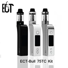 ECT Bull 75TC Kit Electronic Cigarette starter kits Built in 2600mah battery with 510 Thread Temperature