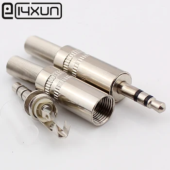 

5pcs/lot 3.5mm Plug Connector Stereo Metal 3Poles 3.5 Plug&Jack Adapter With Spring Solder Wire Terminals Stereo Plug 3.5mm