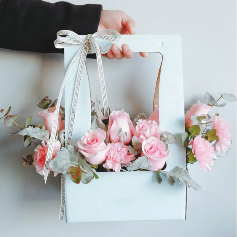 5 шт. бумажные корзины для цветов в винтажном стиле|flower bunch|gift flowerbasket flowers |