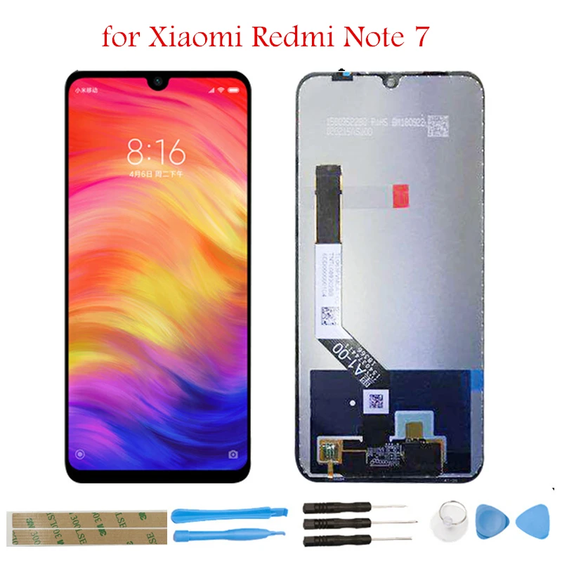 6," для Xiaomi Redmi Note 7 Глобальный ЖК-дисплей с рамкой, кодирующий преобразователь сенсорного экрана в сборе, запасные части для сенсорного ЖК-экрана