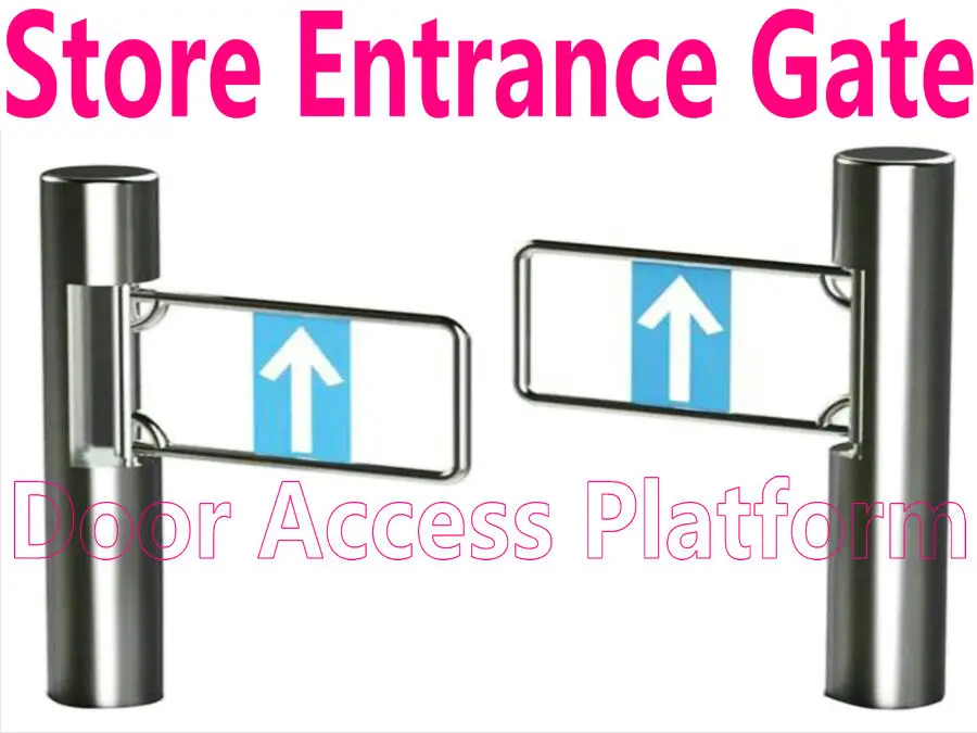 

2 pcs of Supermarket Turnstie Gate access control gate Food store entrance gate turnstile barrier swing gate door entry +exit