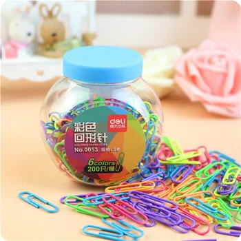 

4 set/Lot Colored paper Clip Metal clips page file index marker Candy color stationary office accessories School supplies F113