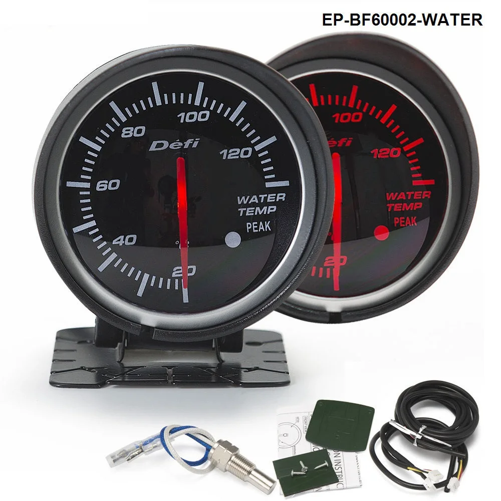 BF 60mm LED Water Temp Temprature Gauge Auto Car Motor Gauge with Red