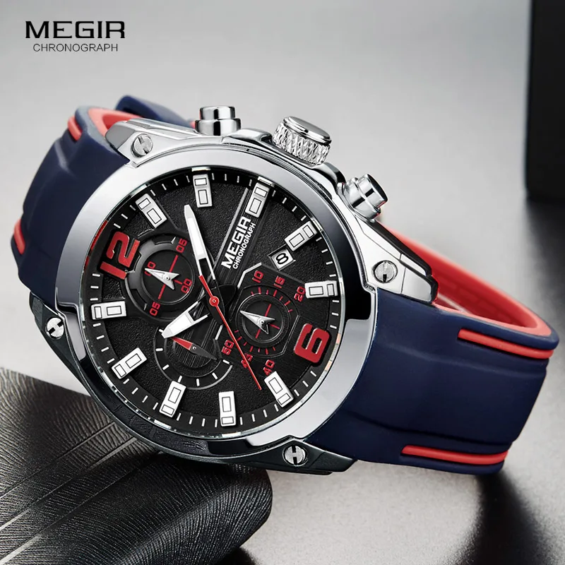 megir men's chronograph analog quartz watch