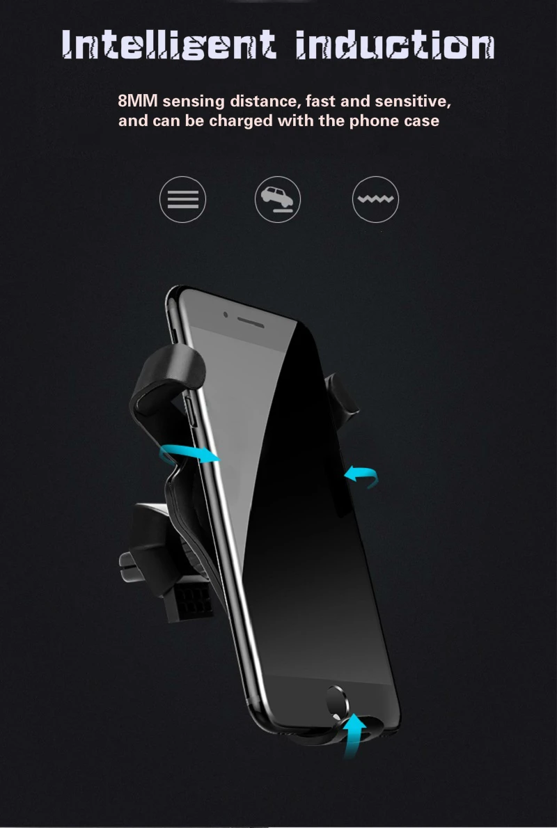 Qi автомобильное беспроводное зарядное устройство 3 режима быстрое зарядное устройство для iPhone XS Max X 8 Plus Быстрое беспроводное зарядное устройство для samsung S9 S8 S7Plus Note9