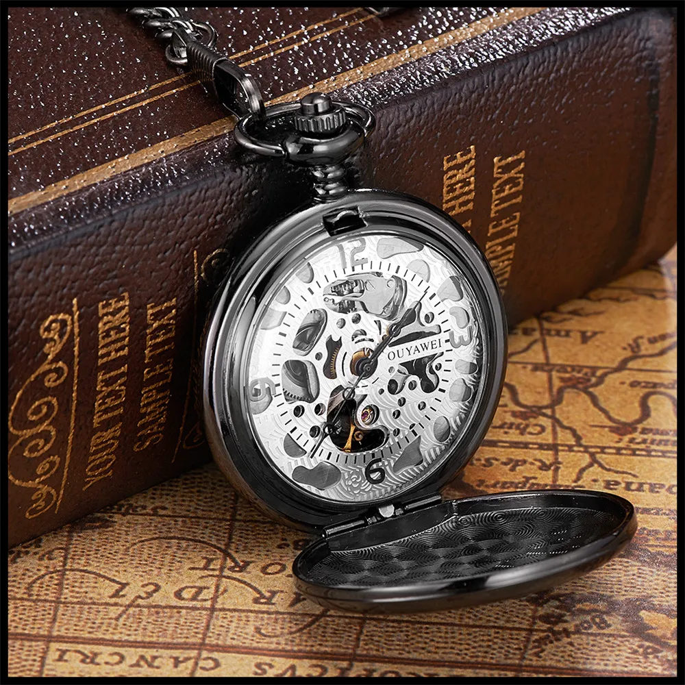 Лидер продаж Новый OYW полный стальной корпус карманные часы для мужчин Montre Homme мужской часы Человек Механические карманные часы стимпанк