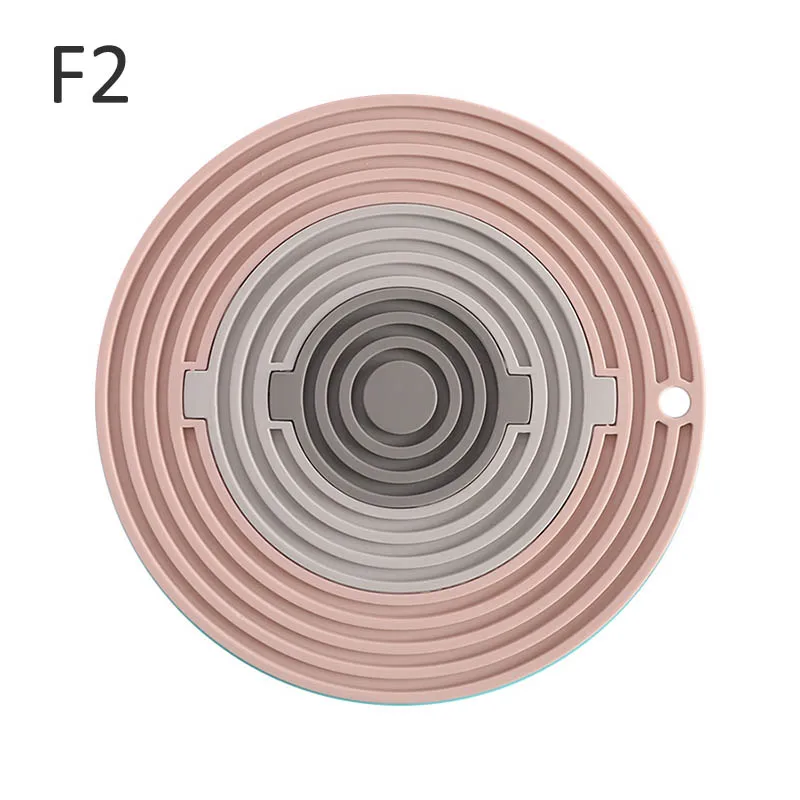 Подстаканник чаши подставки Настольный Декор силикон круглый изоляционный коврик для кухни, принадлежности 3 в 1 Многофункциональный стол салфетки - Цвет: F2